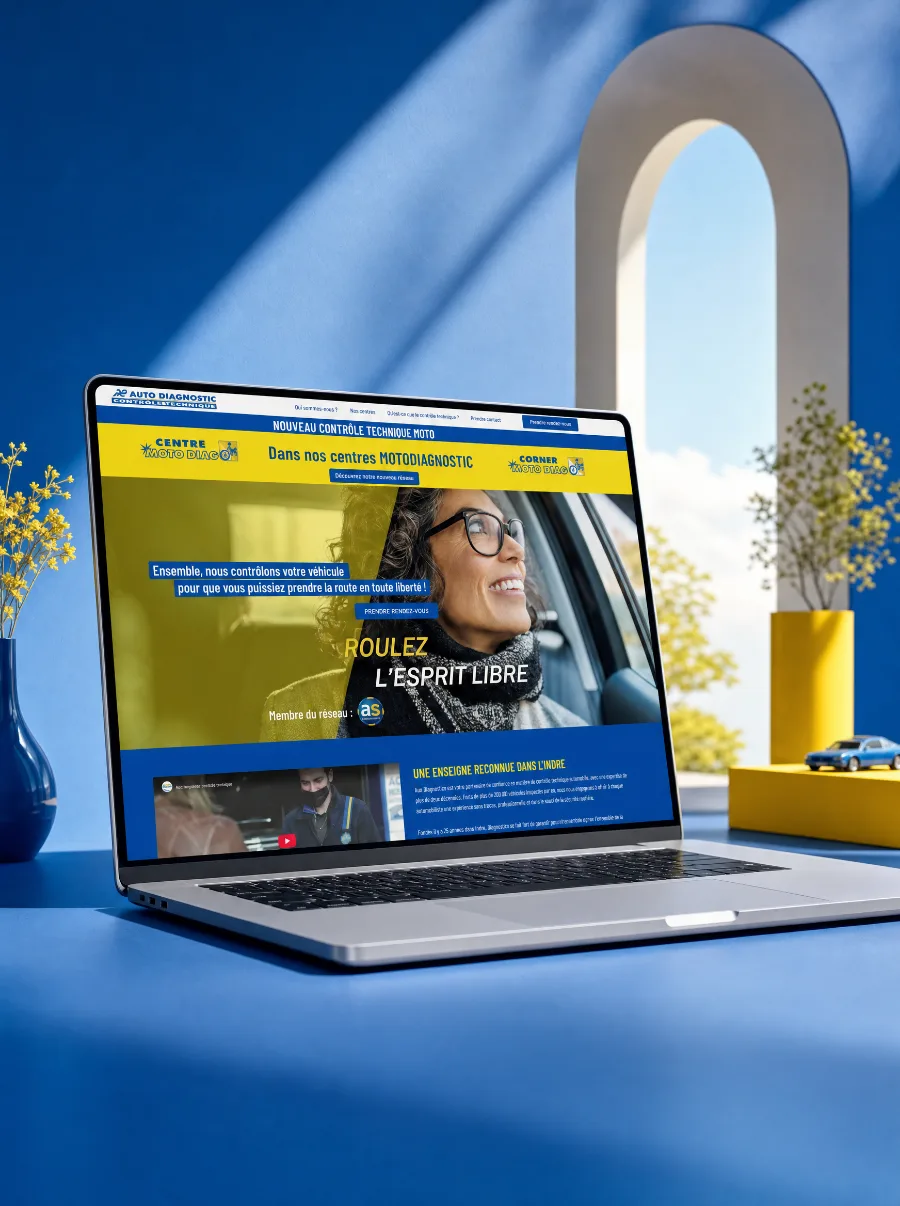 Le site d'Auto Diagnostic sur un écran d'ordinateur portable